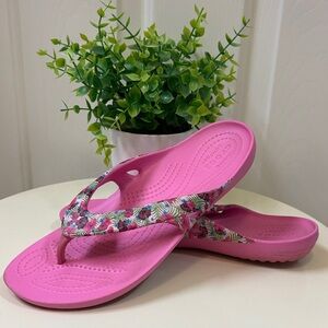 CROCS Women's Pink Floral Sandals